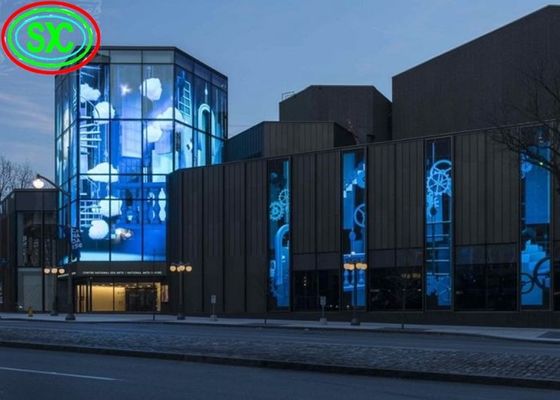 Окно полноцветный прозрачный светодиодный дисплей Гибкий Wifi USB P3.91-7.82 наружный прозрачный светодиодный экран