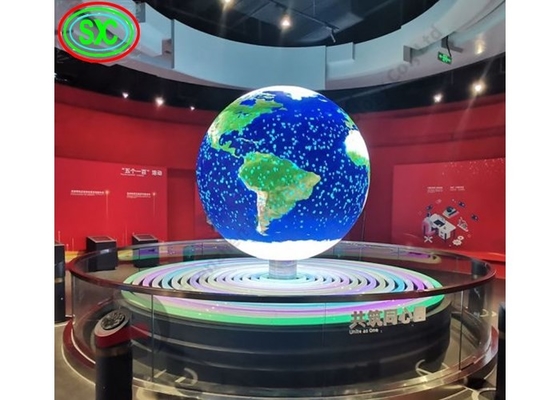 Внутренний 360° полный цвет колонны Сфера светодиодный дисплей Экран Здание Биллборд