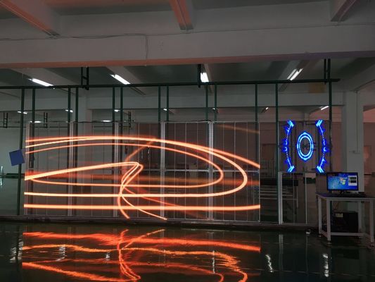 P3.91 Стеклянный прозрачный светодиодный дисплей Высокая яркость для оконного дисплея Стеклянный светодиодный дисплей