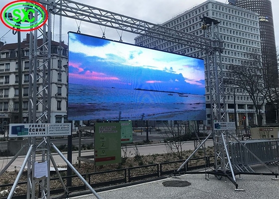Стеклянный алюминиевый экран водонепроницаемый RGB DIP P16 светодиодный дисплей наружного полного цвета 500*1000 мм