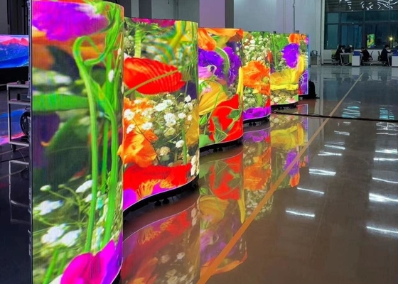 Изогнутый экран светодиодный щит P4.81 RGB 1/13 Мод сканирования Высокая скорость обновления Сплавленный алюминиевый шкаф