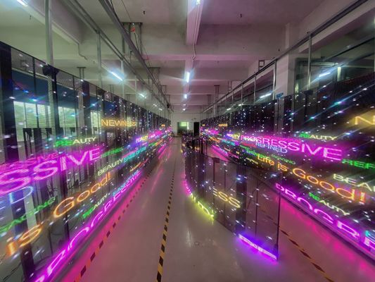 Полноцветный трубчатый чип прозрачная светодиодная панель SMD2121 Настраиваемый размер экрана прозрачный светодиодный экран