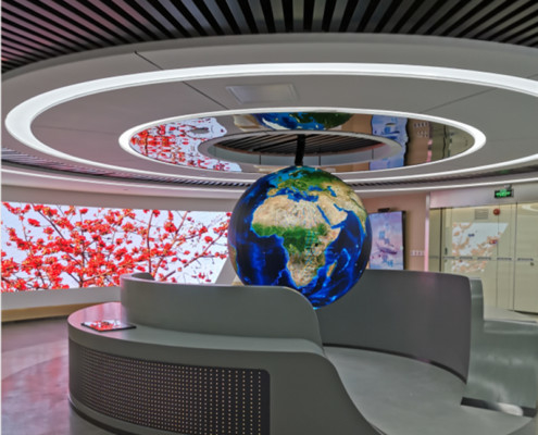 Внутренний 360° полный цвет колонны Сфера светодиодный дисплей Экран Здание Биллборд