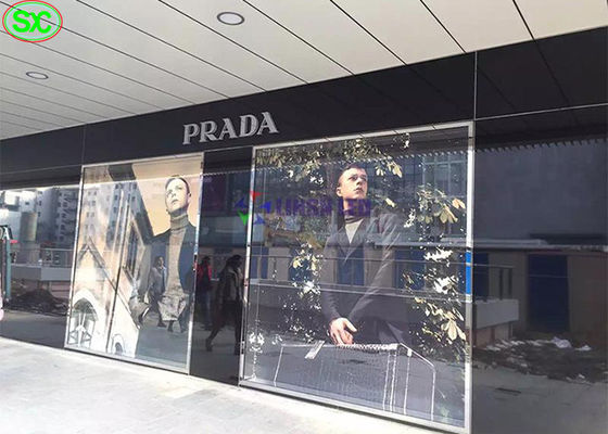 Прозрачная светодиодная панель высокой яркости, полноцветная вывеска SMD2121, прозрачный светодиодный дисплей