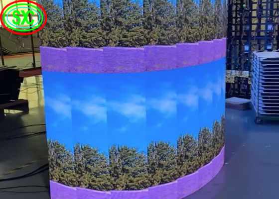 MBI5124 IC P3.91 Крытый арендный изогнутый светодиодный экран, мобильный полноцветный экран светодиодный полноцветный экран