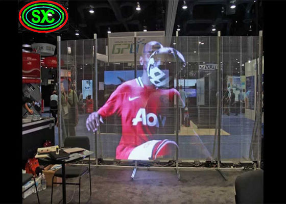 P3.91-7.82 Полный цвет Прозрачный светодиодный экран 1000x1000 мм Стеклянный дисплей