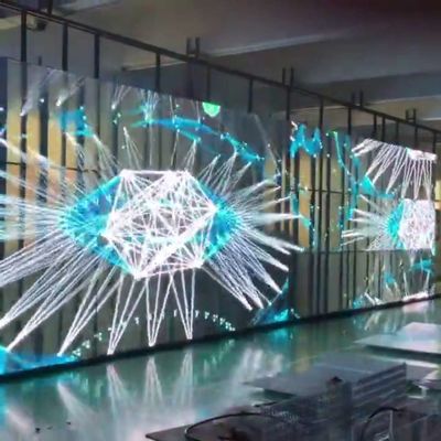 P3.91-7.82 Полный цвет Прозрачный светодиодный экран 1000x1000 мм Стеклянный дисплей