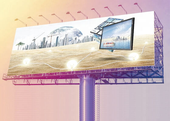 Наружная реклама LED Billboard Street P10 Полноцветные светодиодные дисплеи с колонкой
