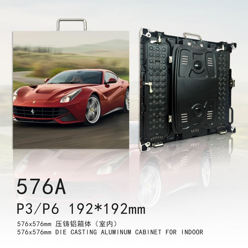 Разрешение IP43 шкафа 4K крытой арендной заливки формы экрана P3 приведенного алюминиевое