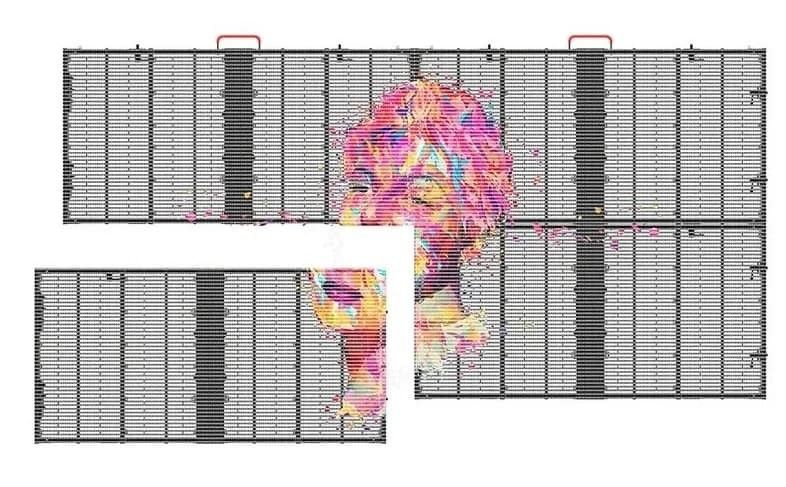 Прозрачный светодиодный экран P3.91-7.82 мм для помещений, 1500 нит, SMD видеостена