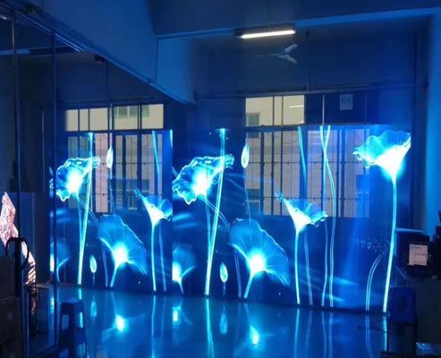 Легкая прозрачная светодиодная видеостенка 0,2 кг / ПК Модуль Вес 6,2 кг Вес шкафа для ваших требований