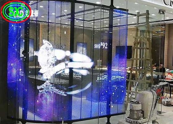 Хорошая цена SMD2121 Прозрачный светодиодный экран Полноцветная рекламная вывеска для окон светодиодный прозрачный дисплей онлайн
