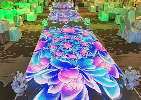Хорошая цена Наружные светодиоды P5 Video Stage Rental, Wedding Dance Floor Lights HD 64*32 разрешение Онлайн