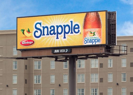 Водостойкие рекламные светодиодные экраны 120° / 60° Угол просмотра Высокая плотность пикселей 62500/м2 для наружных рекламных решений