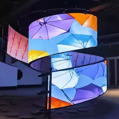 Outdoor Full Color 360° Cylinder Flexible Module LED Display 3.91mm Pitch